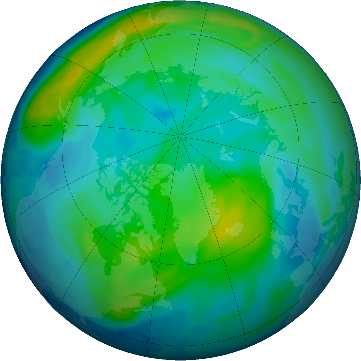 Arctic ozone map for 21 October 2018